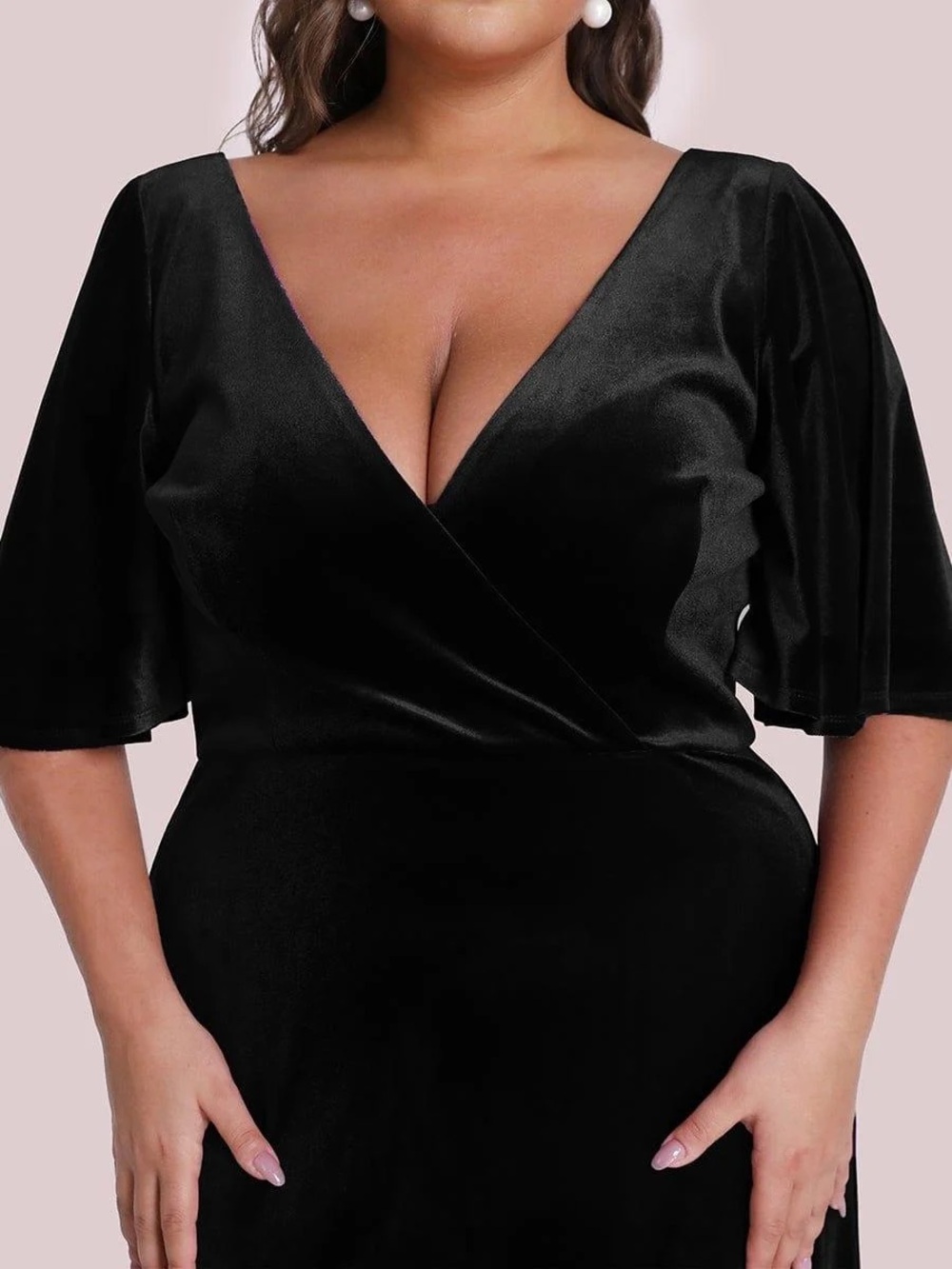 NWT Ever Pretty Velvet Double V Neck Maxi Bridesmaid Dress - Picture 11 of 12